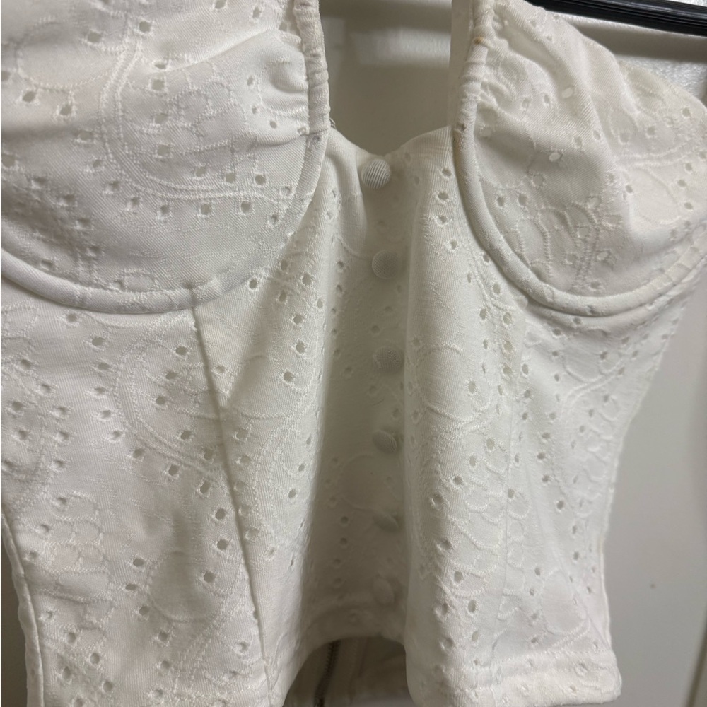 Beautiful White Cottagecore Two Piece Set